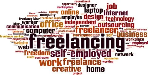 Freelancing word cloud Stock Illustration