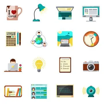 Freelnce icons flat Illustrazione stock
