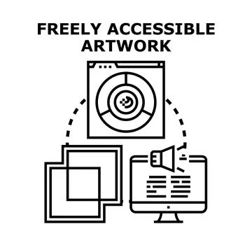 Freely accessible artwork concept icon illustration 스톡 일러스트