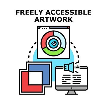 Freely accessible artwork concept icon illustration Illustrazione stock