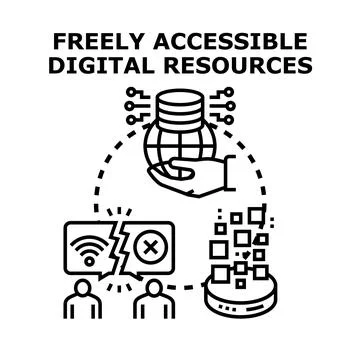 Freely accessible digital resources concept vector illustration Stock Illustration