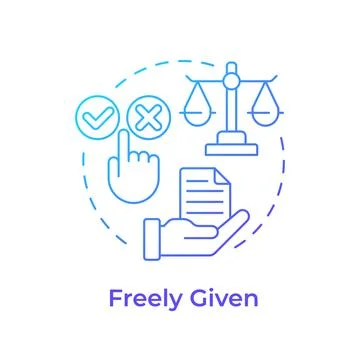 Freely given blue gradient concept icon イラスト素材
