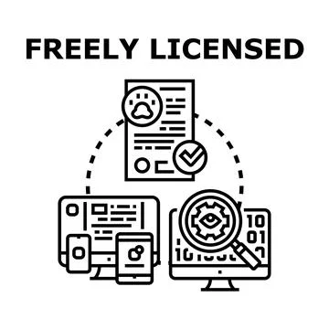 Freely licensed content distribution and data search Stock Illustration