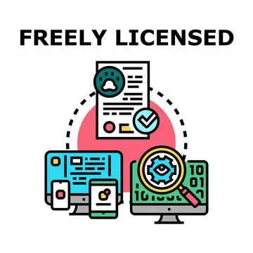 Freely licensed content distribution and data search Stock Illustration