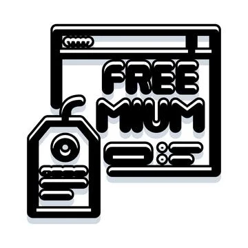 Freemium business model concept with web browser Stock Illustration