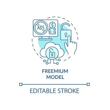 Freemium model blue concept icon Illustrazione stock