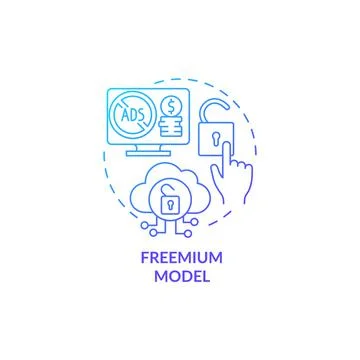 Freemium model blue gradient concept icon Stock Illustration