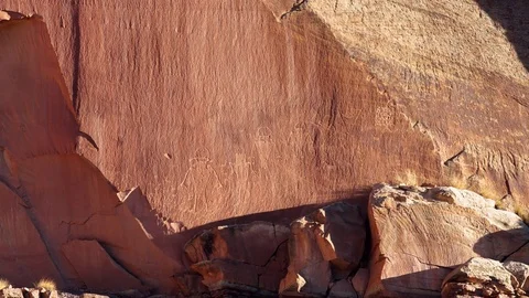 Freemont Petroglyphs in Capitol Reef Video stock 85152591