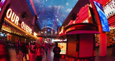 Freemont Street Hyper Lapse 4K Video stock 198888872