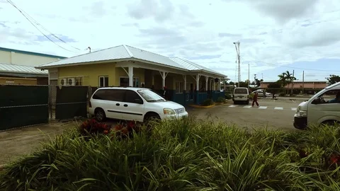 Freeport Downtown Main Bus Stop Hub, Grand Bahama Bahamas Stock Footage 98803121