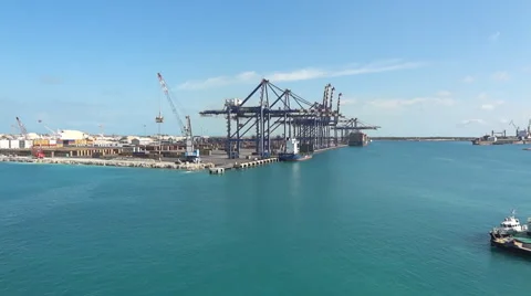 Freeport Loading Shipping Containers Logistics Timelapse Video stock 62355862