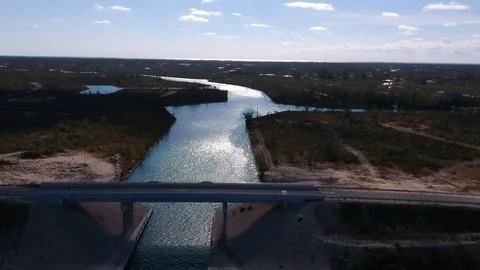 Freeport Main Bridge That Connect To The East End Of Grand Bahama Island Stock Footage 85734090