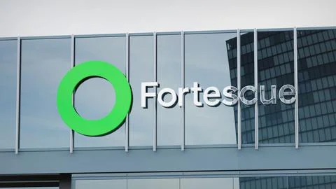 Freeport McMoRan Stock data presented on the logo of the office facade editorial Stock-Fotos