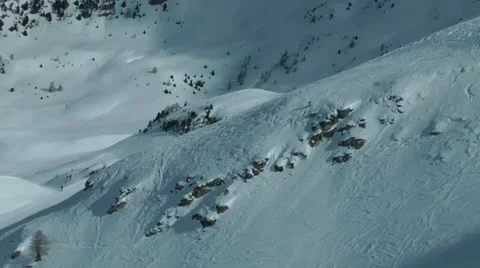 Freeride skier line Stock Footage 25892973