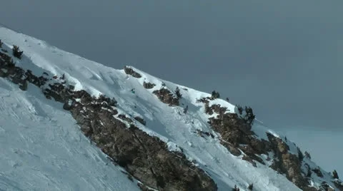 Freeride skier line Stock Footage 25893184