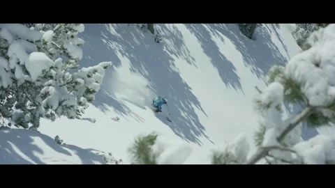 Freeride skiing powder turns Stock Footage 270777501