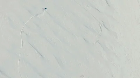 Freeride snowboarding. Top view. Stock Footage 72980583