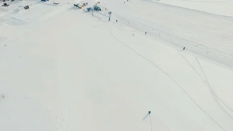 Freeride snowboarding. Top view. Stock Footage 72980953