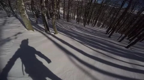 Freerider snowboarder Stock Footage 55352647