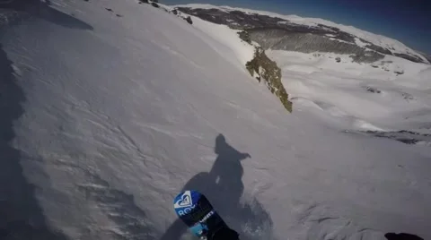 Freerider snowboarder Stock Footage 55354938