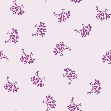 Freesia flower spring glyph seamless pattern イラスト素材