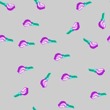 Freesia flower spring isometric icon seamless pattern 스톡 일러스트
