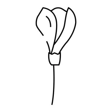 Freesia flower spring line icon vector illustration Stock Illustration