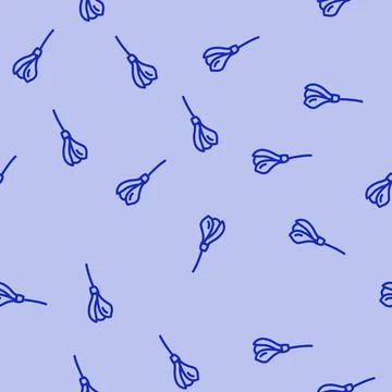 Freesia flower spring line vector seamless pattern 스톡 일러스트