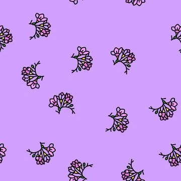 Freesia flower spring vector seamless pattern Stockillustratie