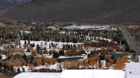 Freeskier performs aerial at slope style park, Park City, Utah. Video stock 106790829
