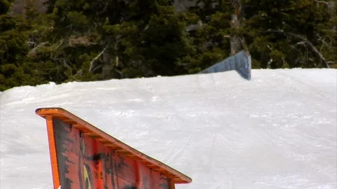 Freeskier performs aerial at slope style park, Park City, Utah. Stock Footage 106790924