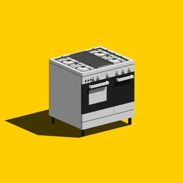 Freestanding Cooker Isometric 3D Vector Illustration Stock Illustration