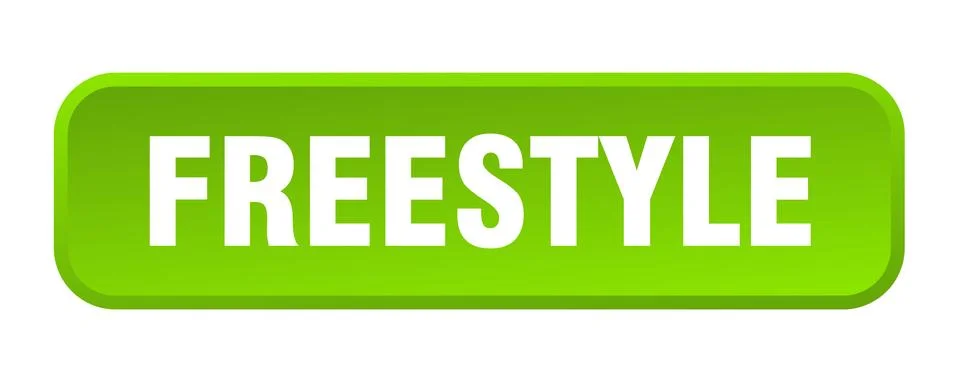 Freestyle button. freestyle square 3d push button Stock Illustration