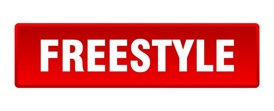 Freestyle button. freestyle square red push button Stock Illustration