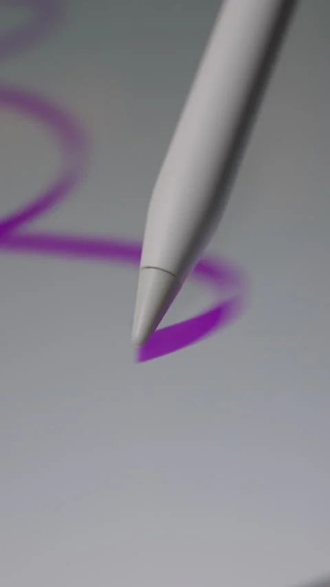 Freestyle Digital Scribbling With Stylus Pen On Tablet Stock Footage 308579762
