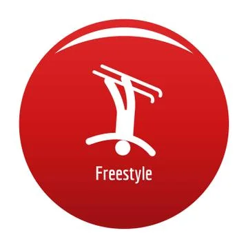Freestyle icon vector red Stock Illustration