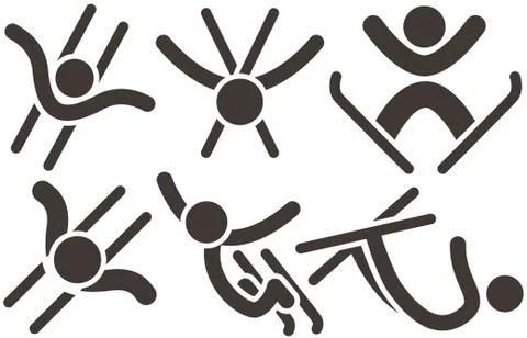 Freestyle icons set Stock Illustration