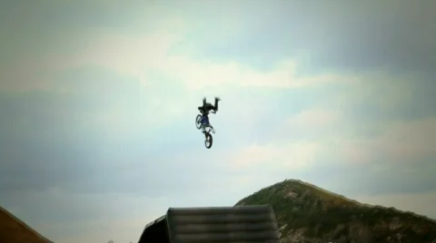 Freestyle Motocross Superman Stock Footage