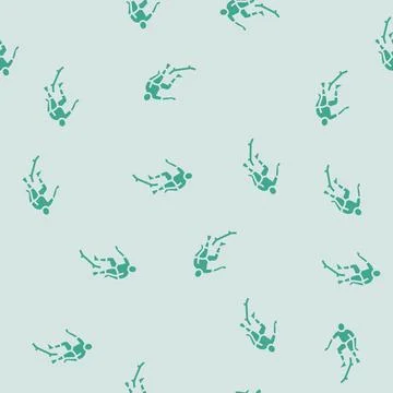 Freestyle skating glyph seamless pattern Stock Illustration