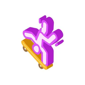 Freestyle skating isometric icon vector illustration Stock Illustration