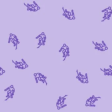 Freestyle skating line seamless pattern Stock Illustration
