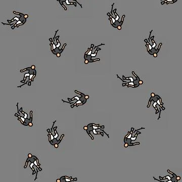 Freestyle skating vector seamless pattern Stock Illustration