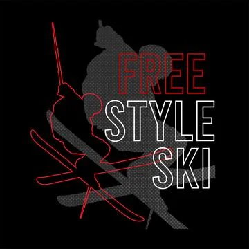 Freestyle ski Stock Illustration