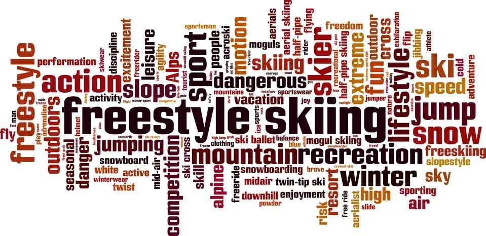 Freestyle skiing word cloud Stock Illustration