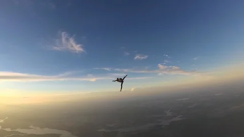 Freestyle skydiving. Stock Footage 94041196