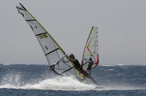 Freestyle windsurfing Stock Photos