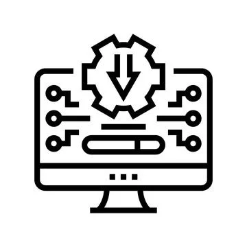 Freeware download line icon vector illustration Stock Illustration