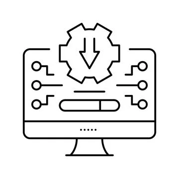 Freeware download line icon vector illustration Stock Illustration