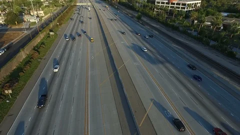 Freeway Aerial 07 Stock Footage 91570705