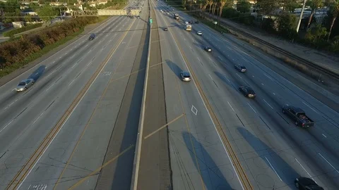 Freeway Aerial View 06 Stock Footage 91571407